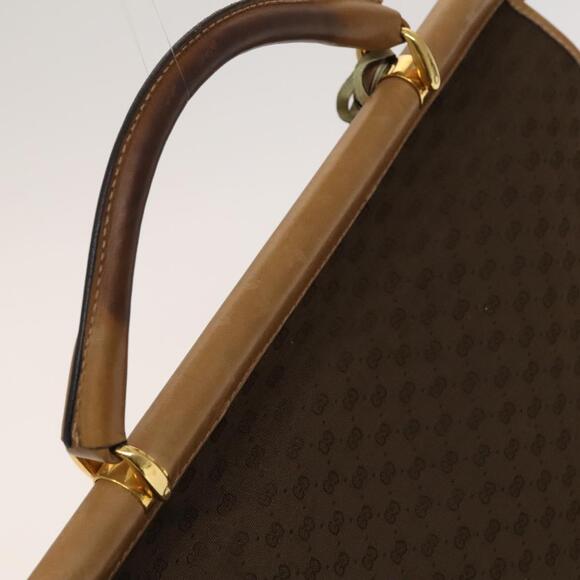 GUCCI Micro GG Canvas Hand Bag Brown Gold - Picture 6 of 16